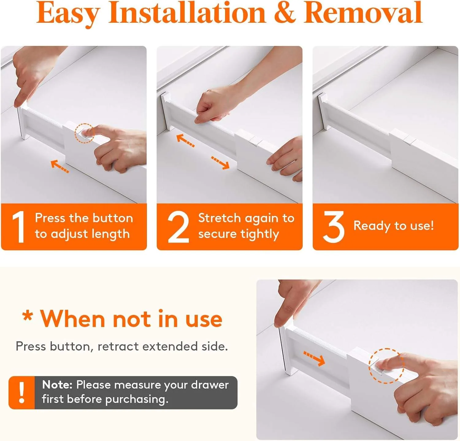 Lifewit 5-Pack Adjustable Drawer Dividers image indicator(4)