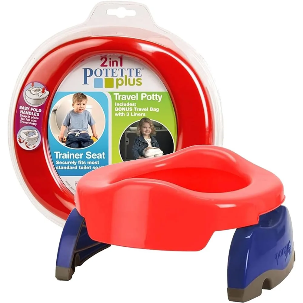 Kalencom Potette Plus 2-in-1 Travel Potty and Trainer Seat, Red image indicator(3)