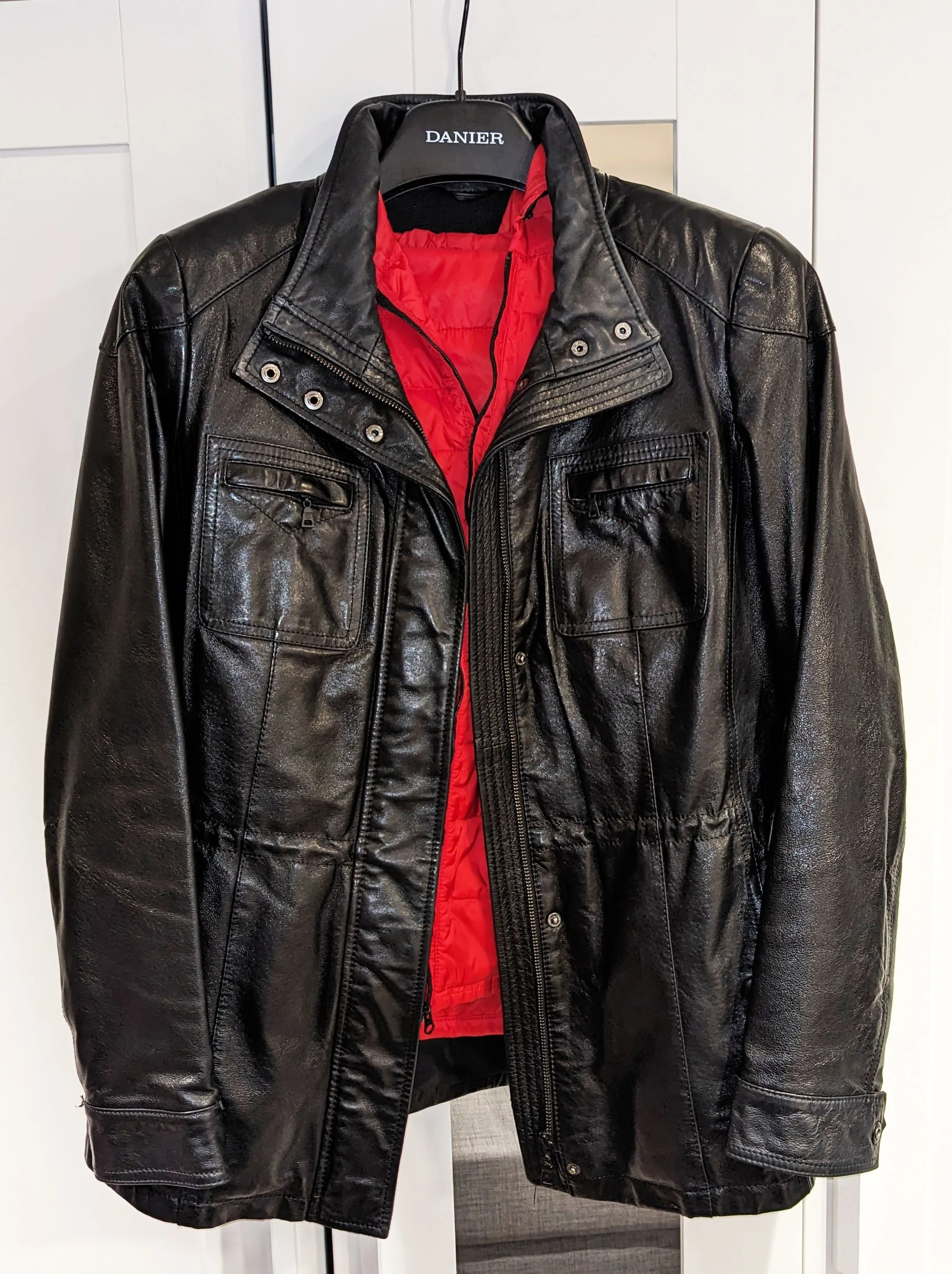 Women Insulated Leather Jacket 2-in-1 DANIER size M thumbnail