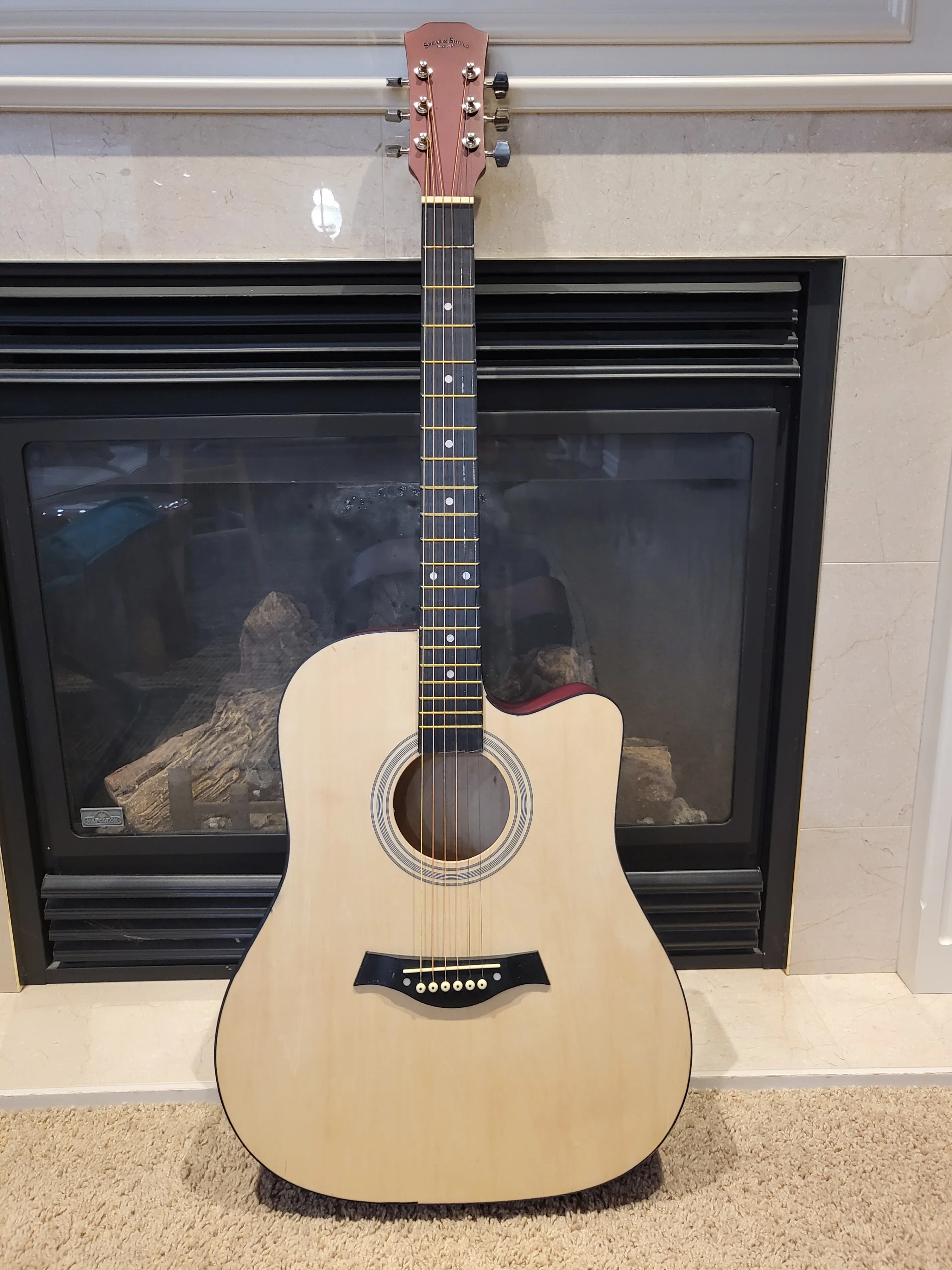 Acoustic guitar for beginners for adults, students Natural