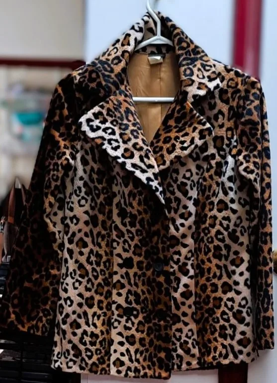 Women's Vintage Leopard Print Plush Blazer Jacket Made in USA image indicator(2)