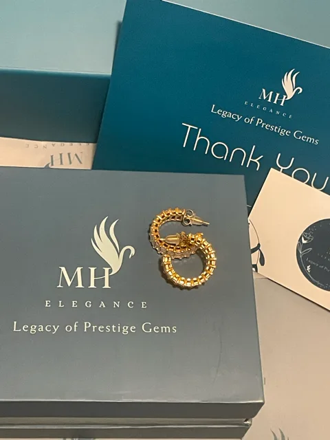 14k Gold Plated Prism Crown Hoops image indicator(3)