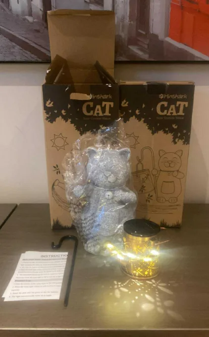 Solar-Powered Outdoor Cat Garden Statues - 2 Available thumbnail