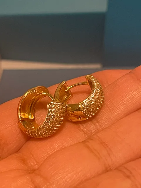 14k Gold Plated GlamBrick Hoops
