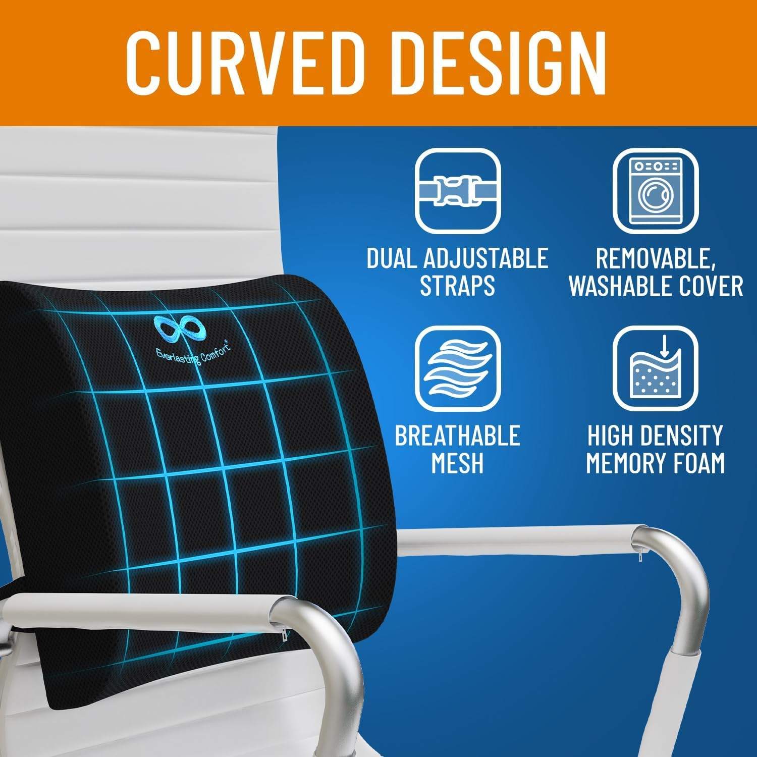 Comfort Lumbar Support Pillow – Memory Foam Back Cushion - photo 5