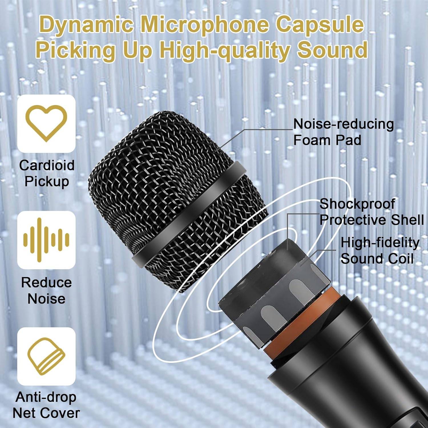 ALPOWL WXM Wireless Microphone, Dual Professional UHF 2pc Set - photo 4