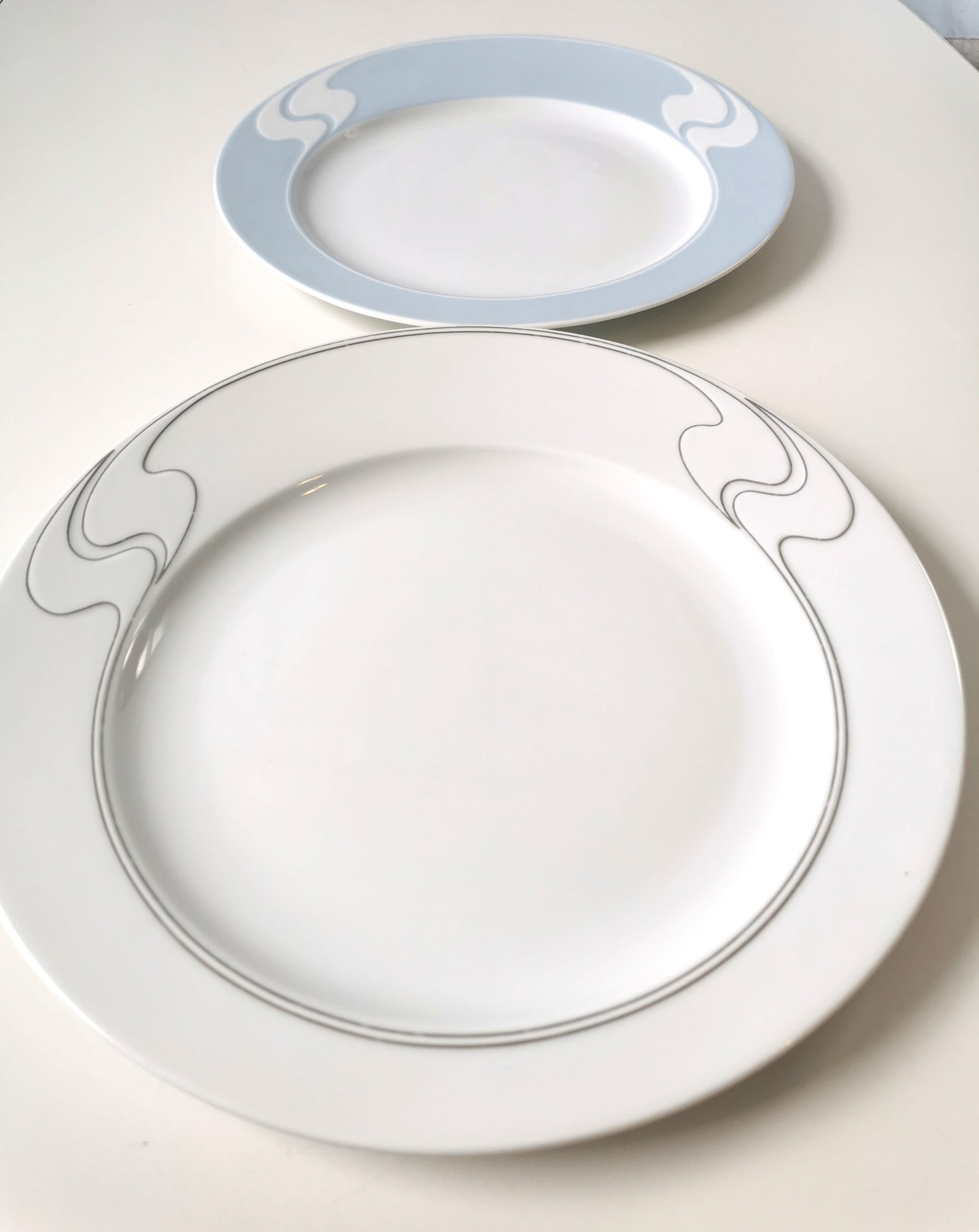 60s Rosenthal Asimmetria Plates Tapio Wirkkala Blue White - photo 2