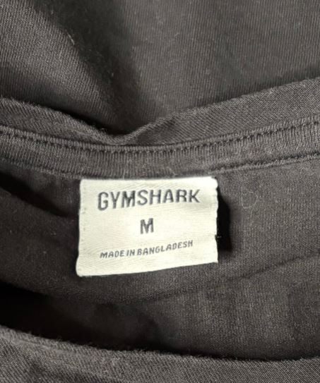 Black Cotton Gymshark Long Sleeve Shirt Adult Medium - photo 3