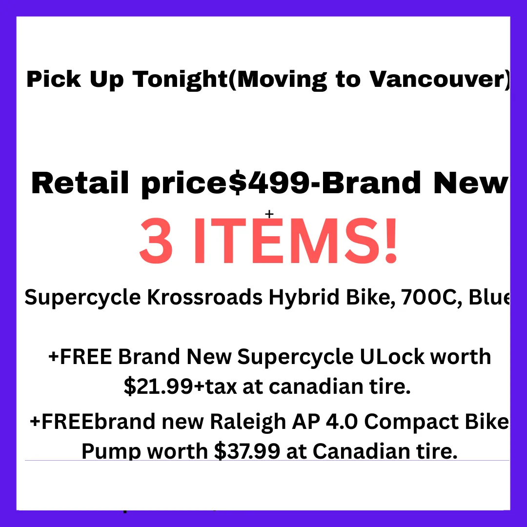 3 Items, Bikes Retail Price $499+Tax, Must be picked up ASAP,