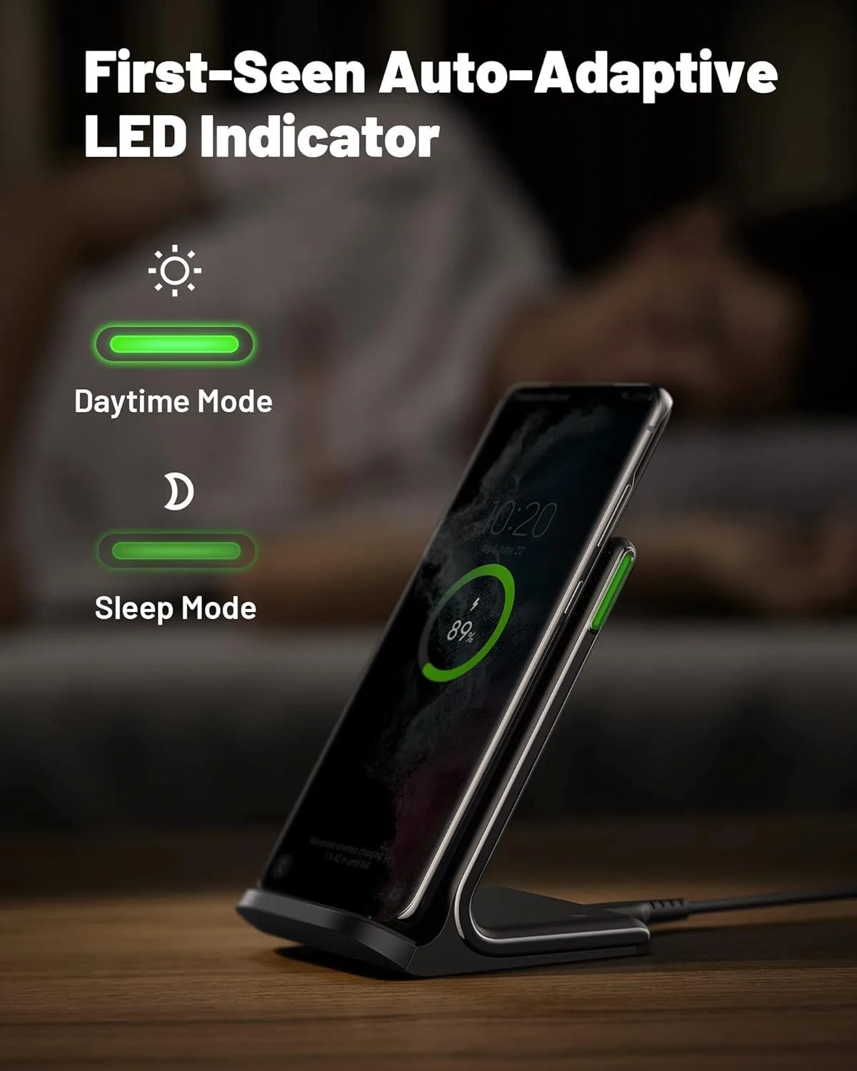 INIU Wireless Charger, 15W Qi Certified Fast Wireless Charger image indicator(4)