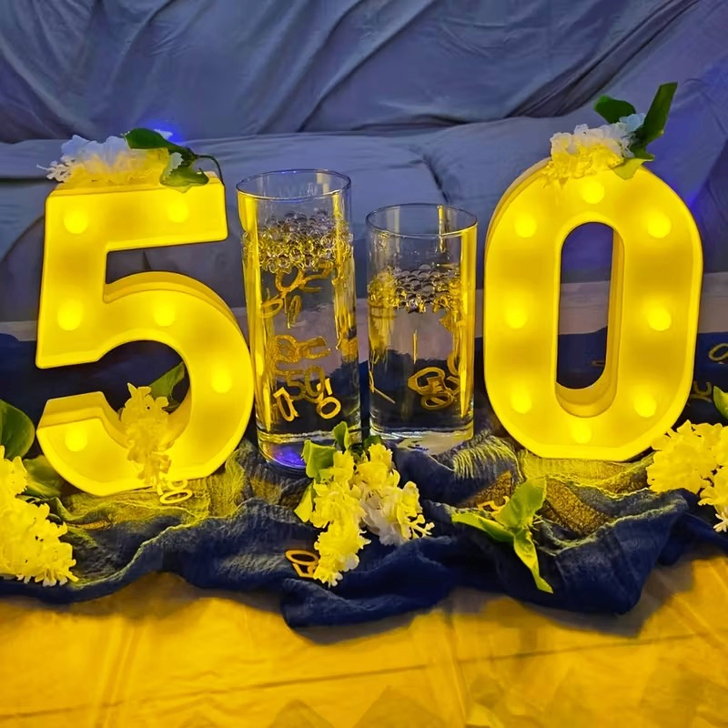 Luxurious LED Letter Lights with Glowing Numbers - photo 3