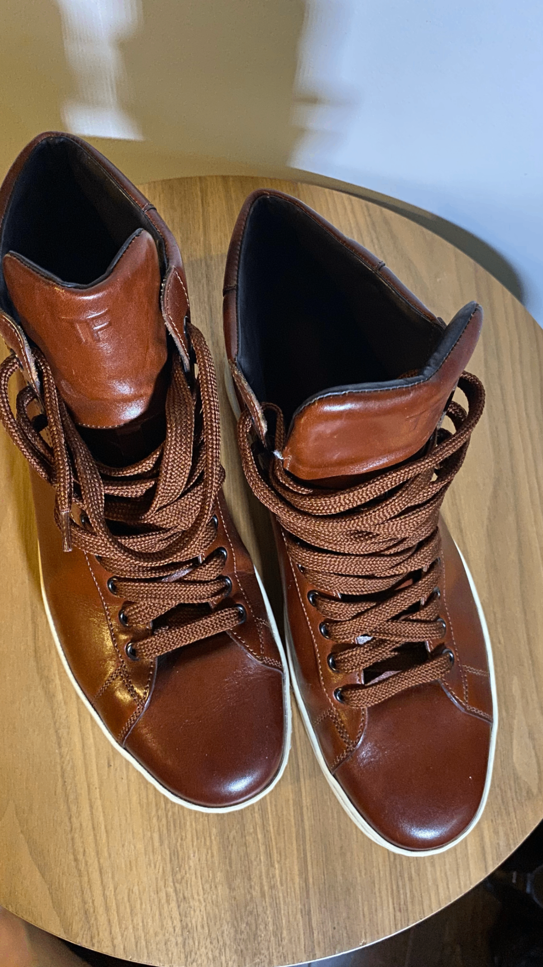 Tom Ford Leather Russel High Top Sneaker Brown - photo 2