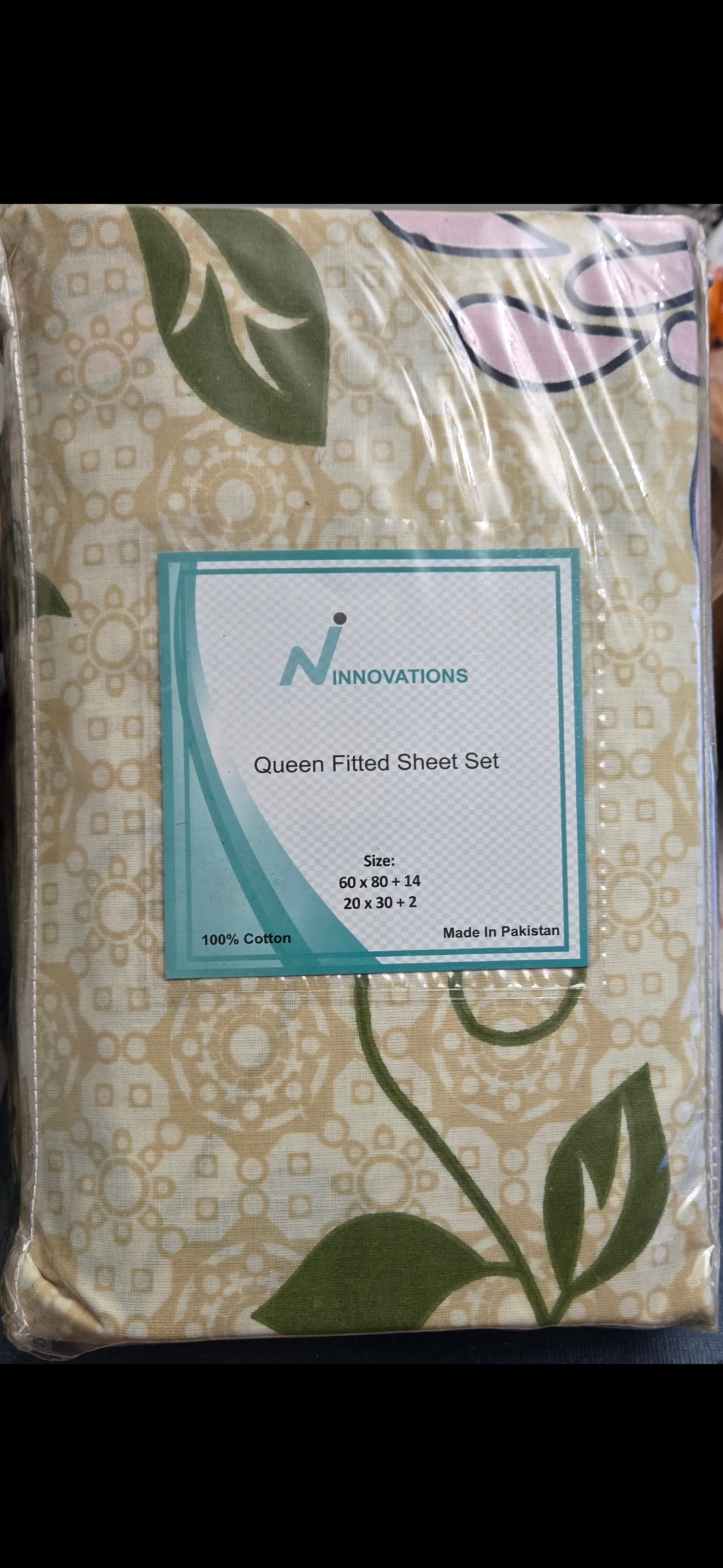 Floral Print queen size fitted bed sheet set