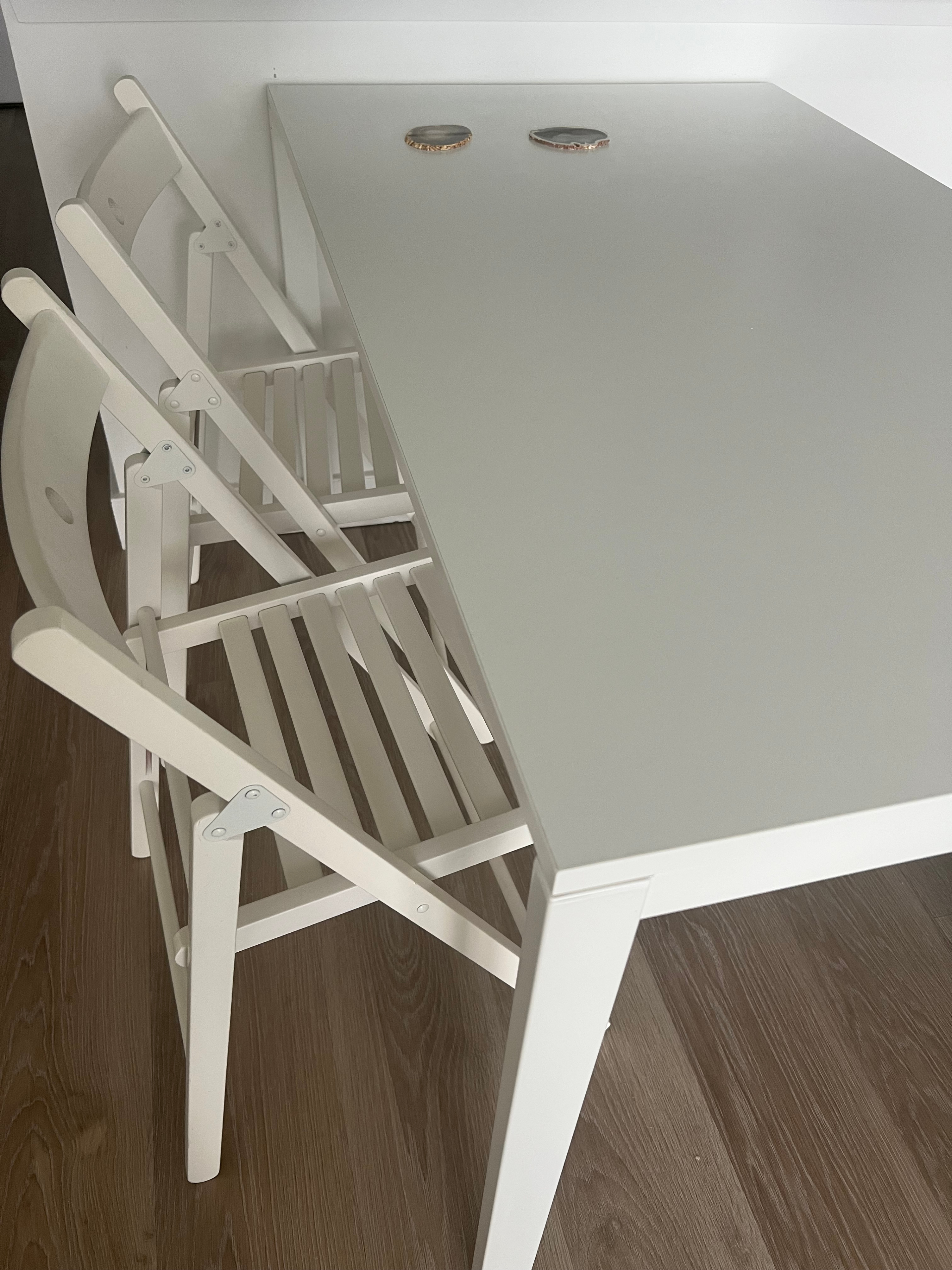 Folding Dining Chairs for Guests, 2 Pack, White + Free Pillows - photo 2