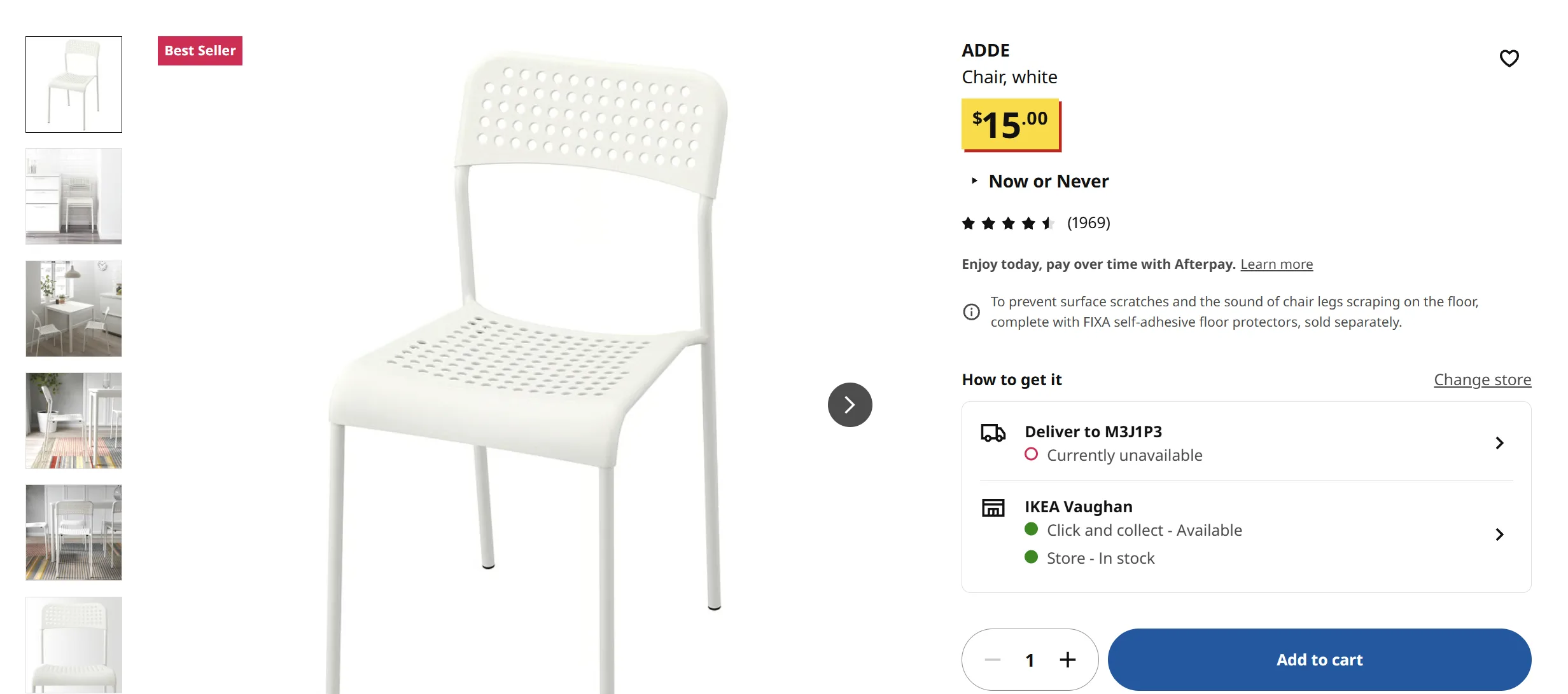 IKEA ADDE Chairs, White (Stackable) – Set of 2 image indicator(2)