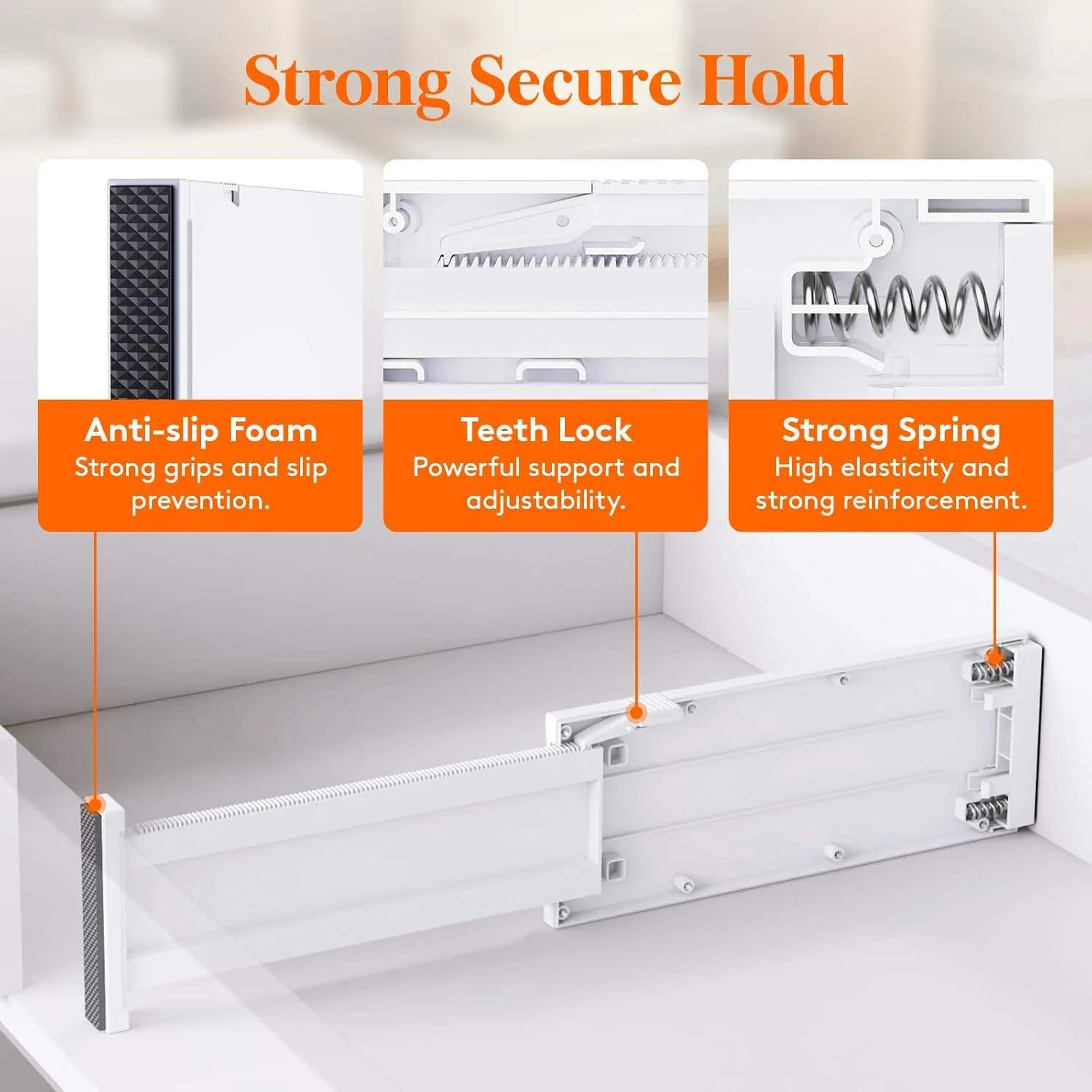 Lifewit 5-Pack Adjustable Drawer Dividers image indicator(3)