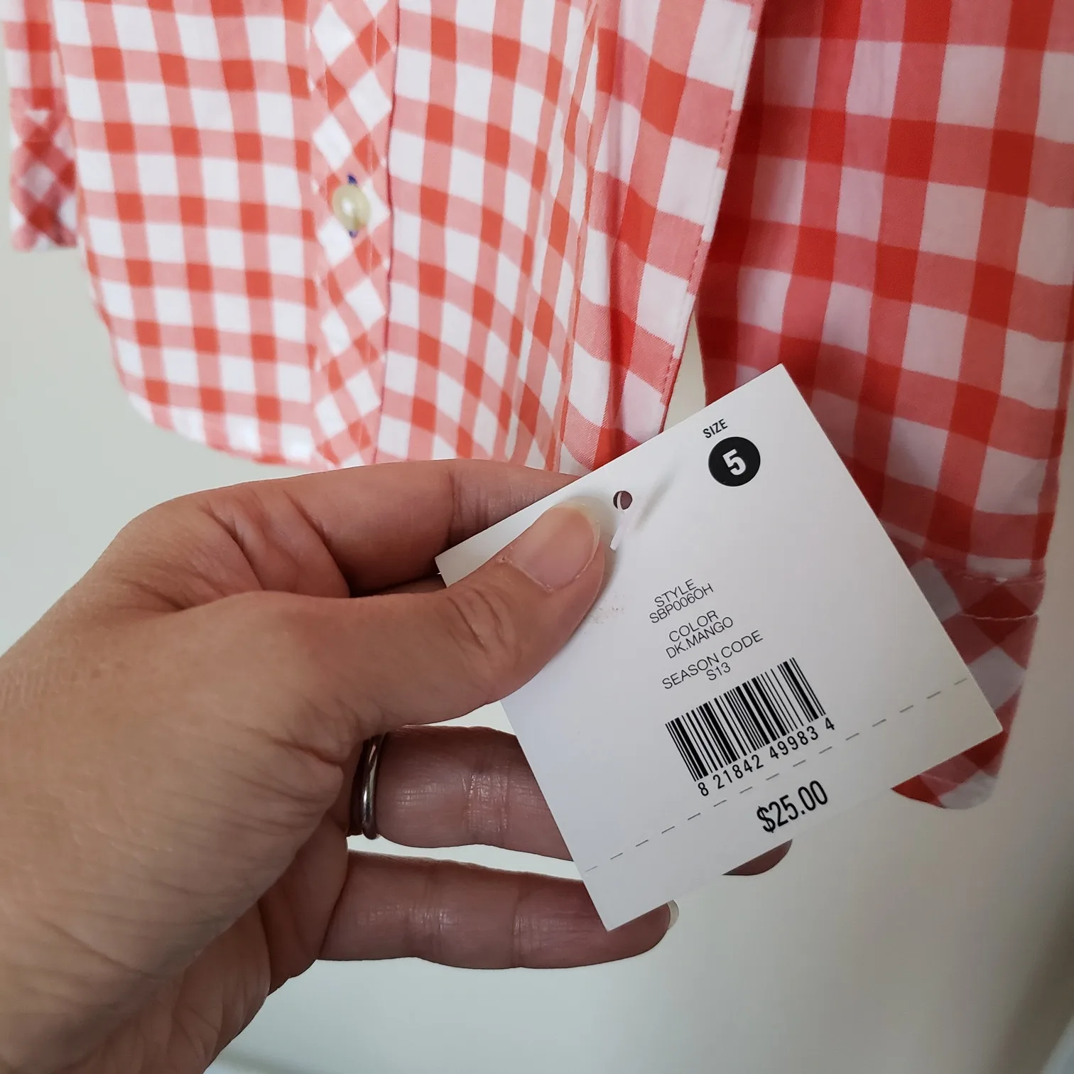 Long-Sleeve Checkered Shirt – Size 5 (Brand New) image indicator(3)