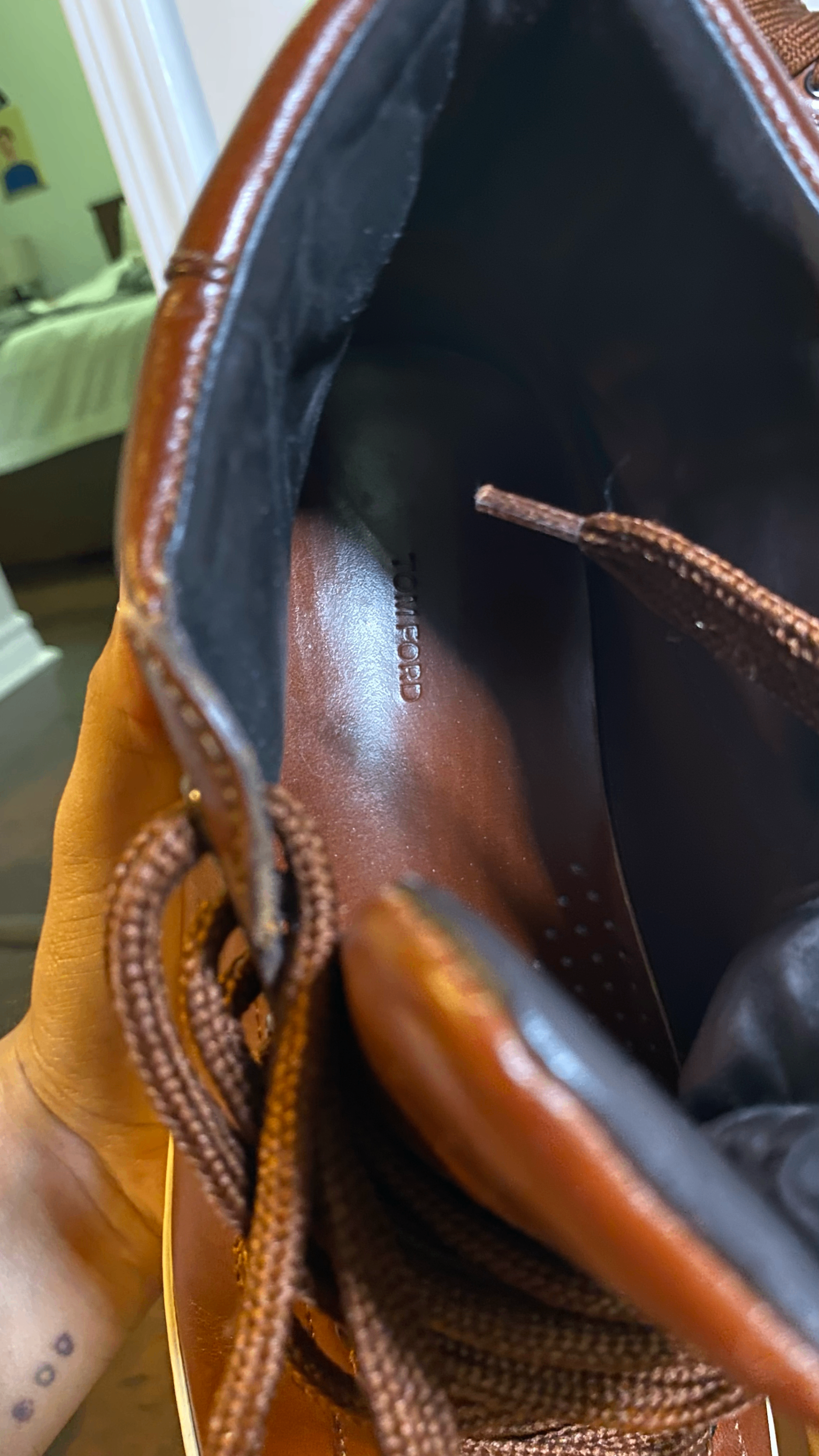 Tom Ford Leather Russel High Top Sneaker Brown - photo 5