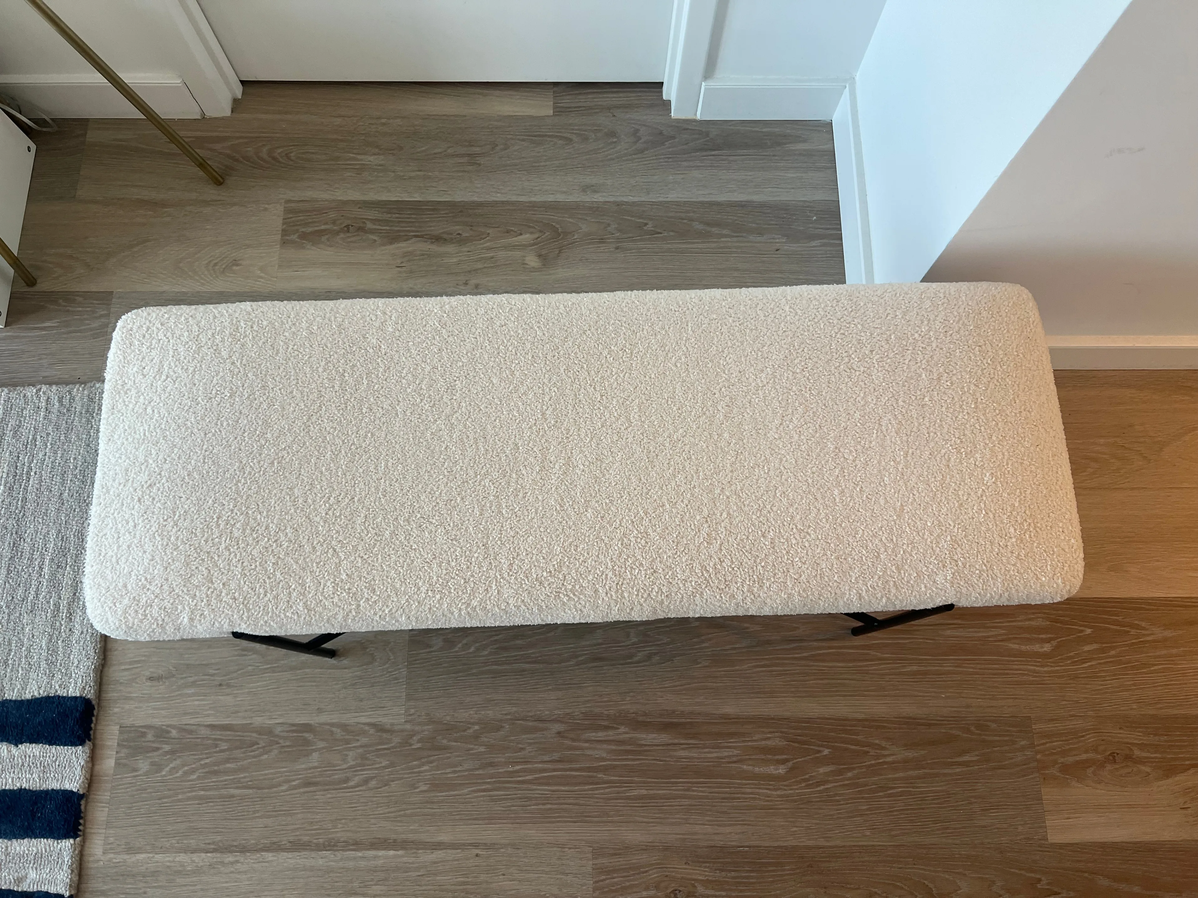 Cozy Boucle Bench in Cream Color - Threshold™ w/Studio McGee image indicator(4)