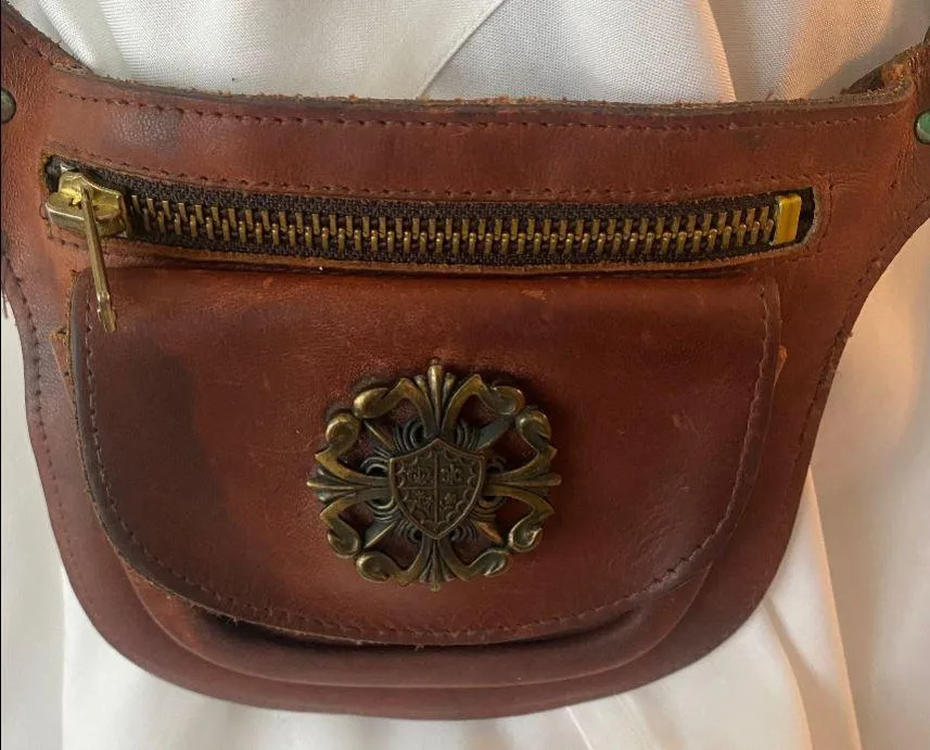 Custom Vintage Brown Leather Sporran Hip Purse thumbnail