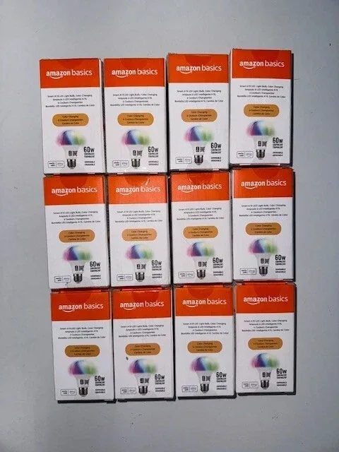 "12 Pack" Amazon WiFi Color Changing Smart A19 LED  Bulb