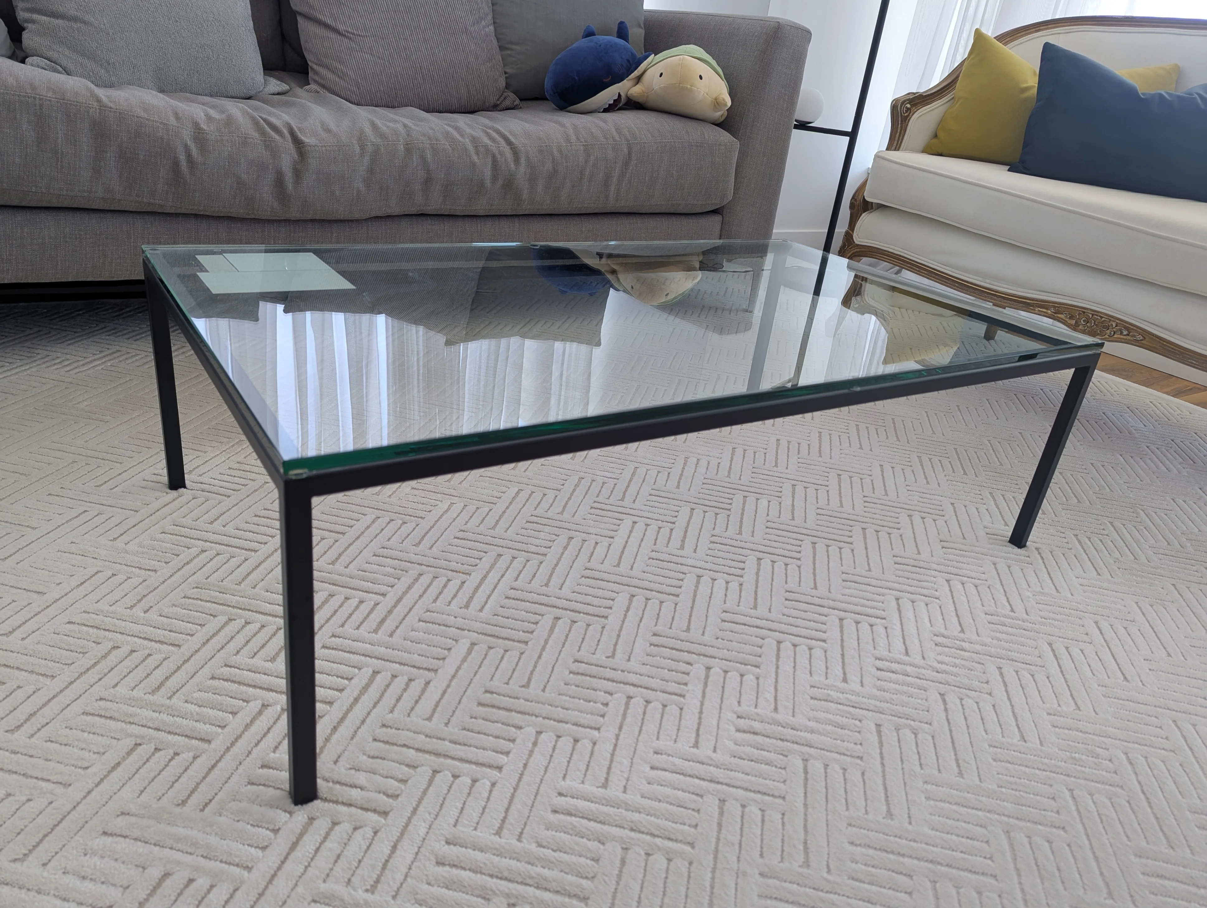 Glass Coffee Table with Black Base from EQ3