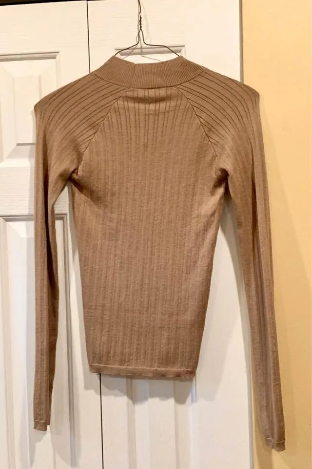 Forever 21: Mocha Long Sleeve Ribbed Sweater Top (Medium) — NWT image indicator(2)