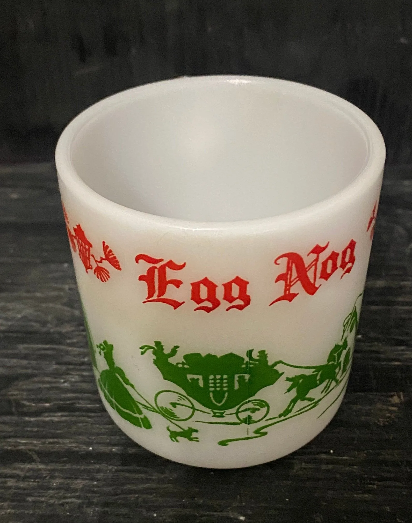 Hazel Atlas Christmas Egg Nog Milk Glasses thumbnail