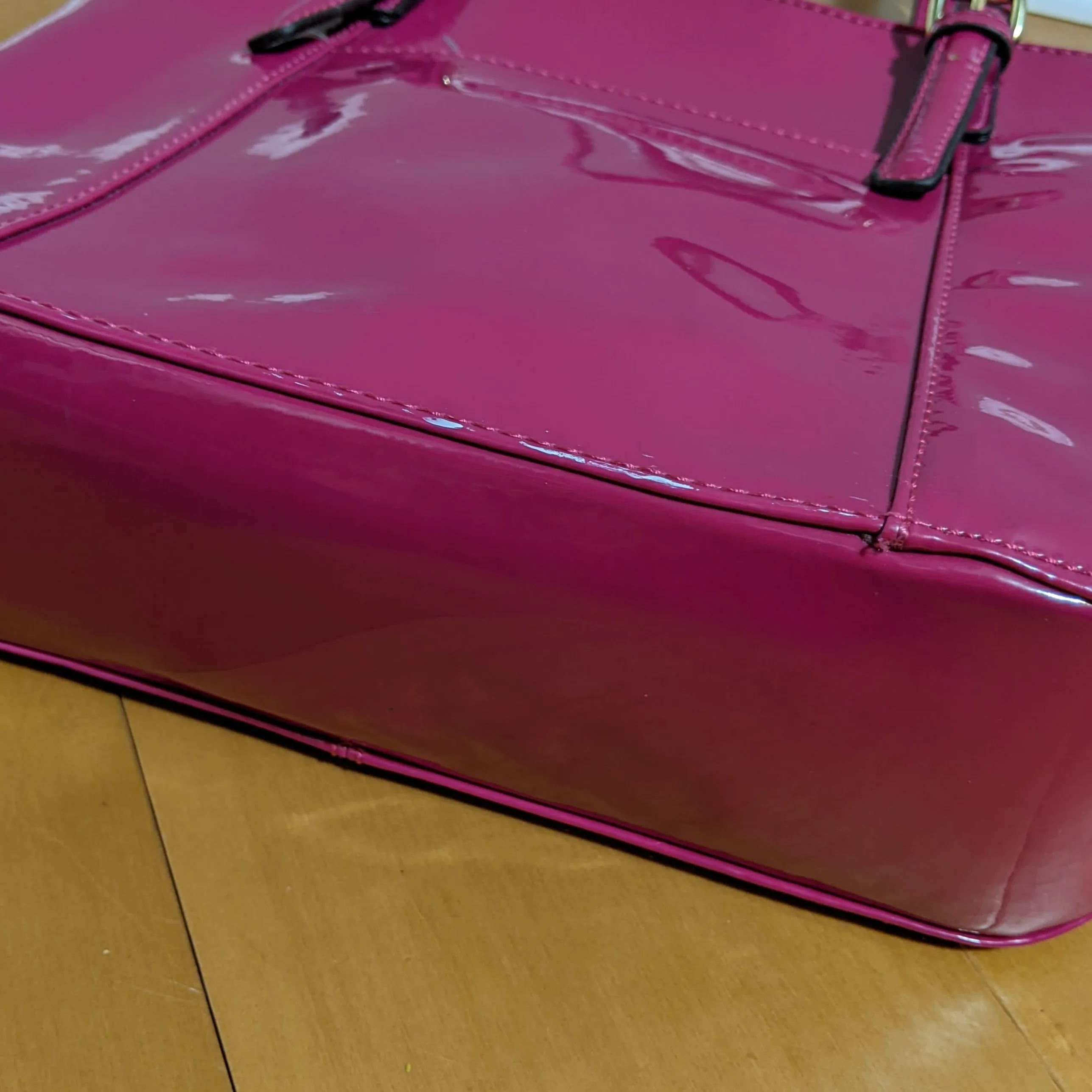 Anne Klein Plum Patent Leather Purse image indicator(9)