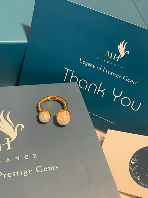 Twin Pearl Arc Ring Adjustable image indicator(4)