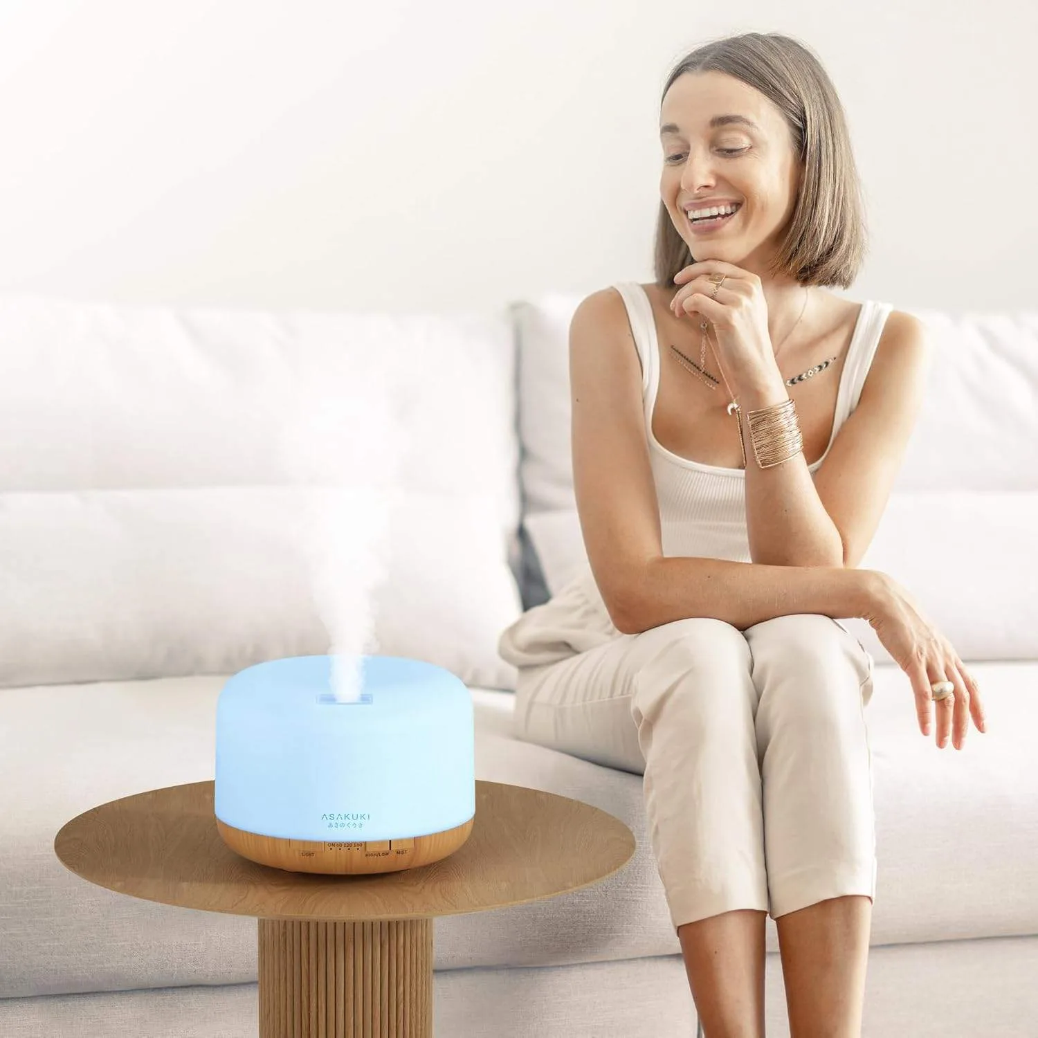 500ml Essential Oil Diffuser, 5-in-1, Remote Control image indicator(2)