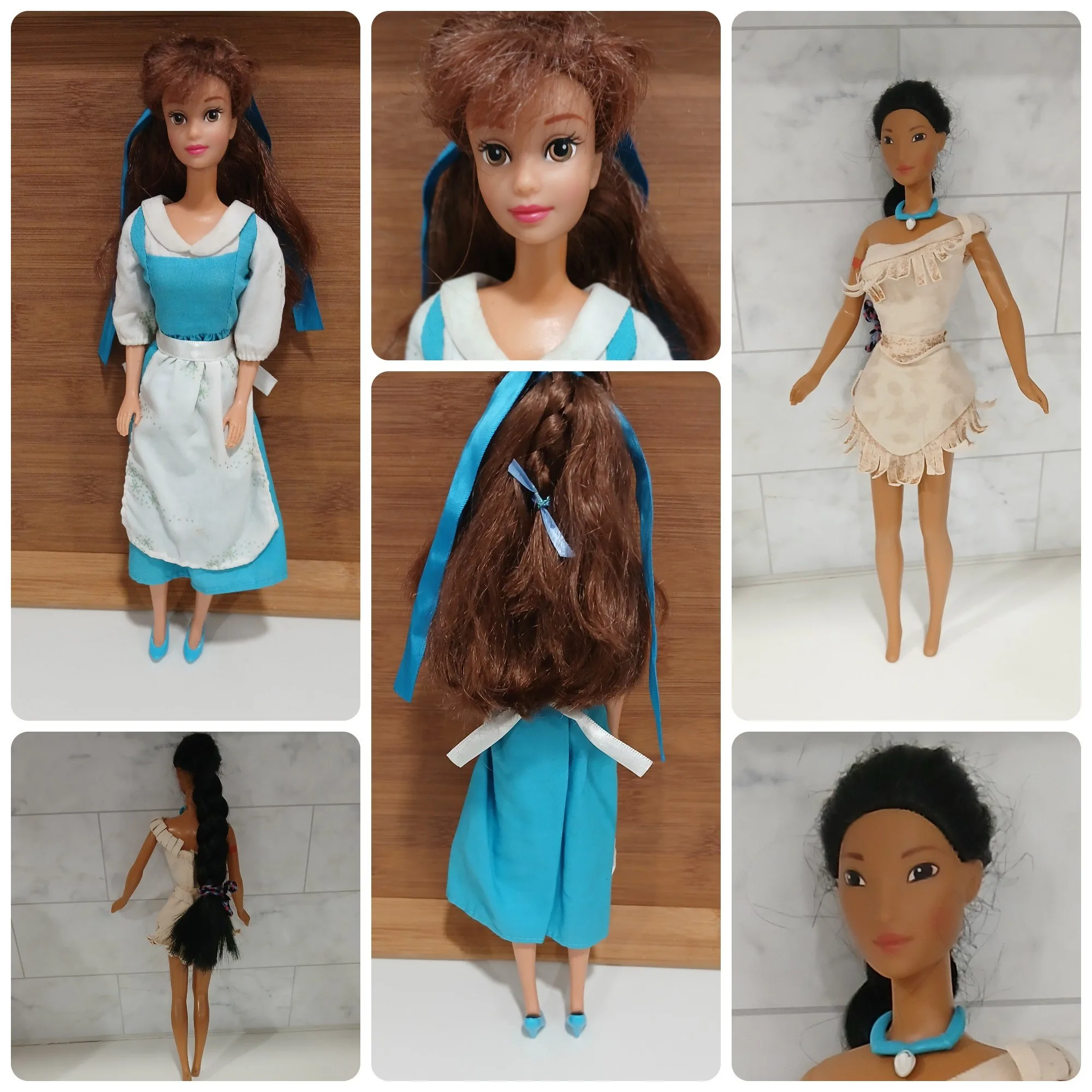 Disney Dolls with Original Outfits,12in.Good Condition, Both for