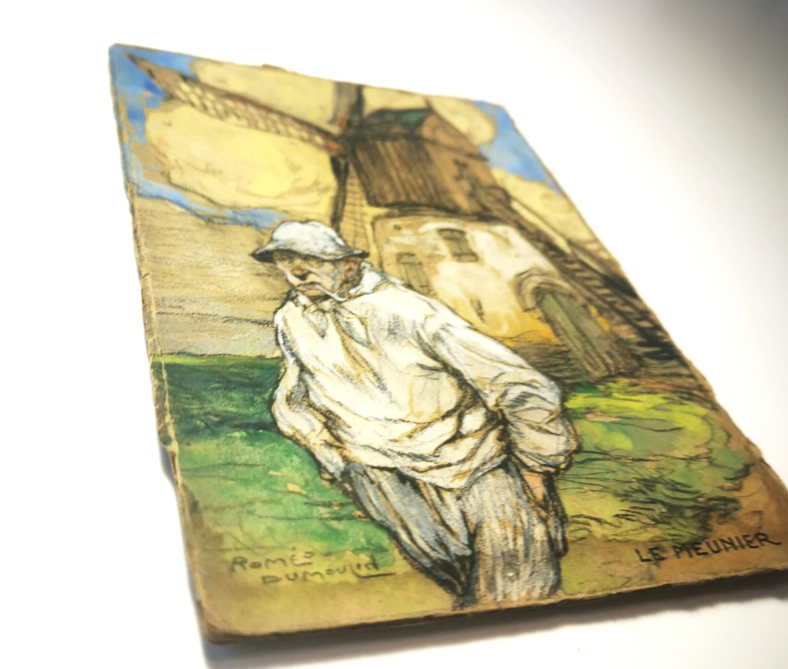 Le Meunie by Roméo Dumoulin French Country Windmill Signed image indicator(10)