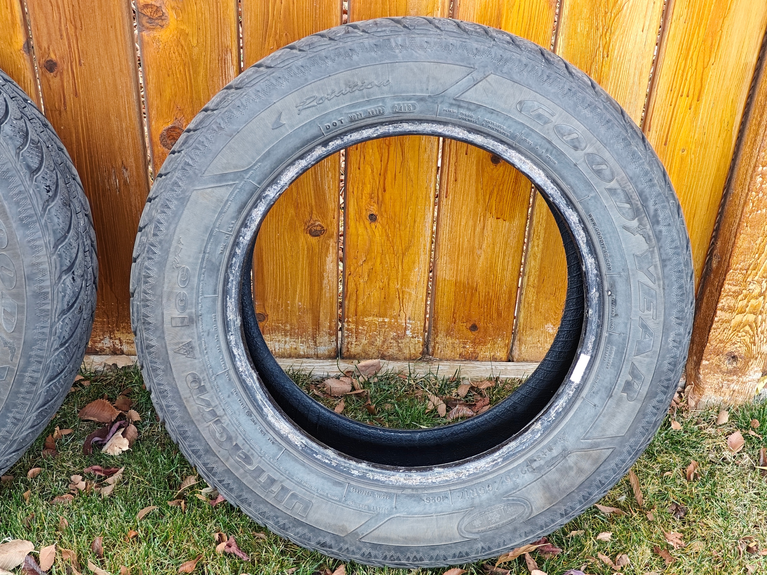 Used Goodyear Ultra Grip 17" Winter Tires - 225/65R17 - 1 Damage - photo 2