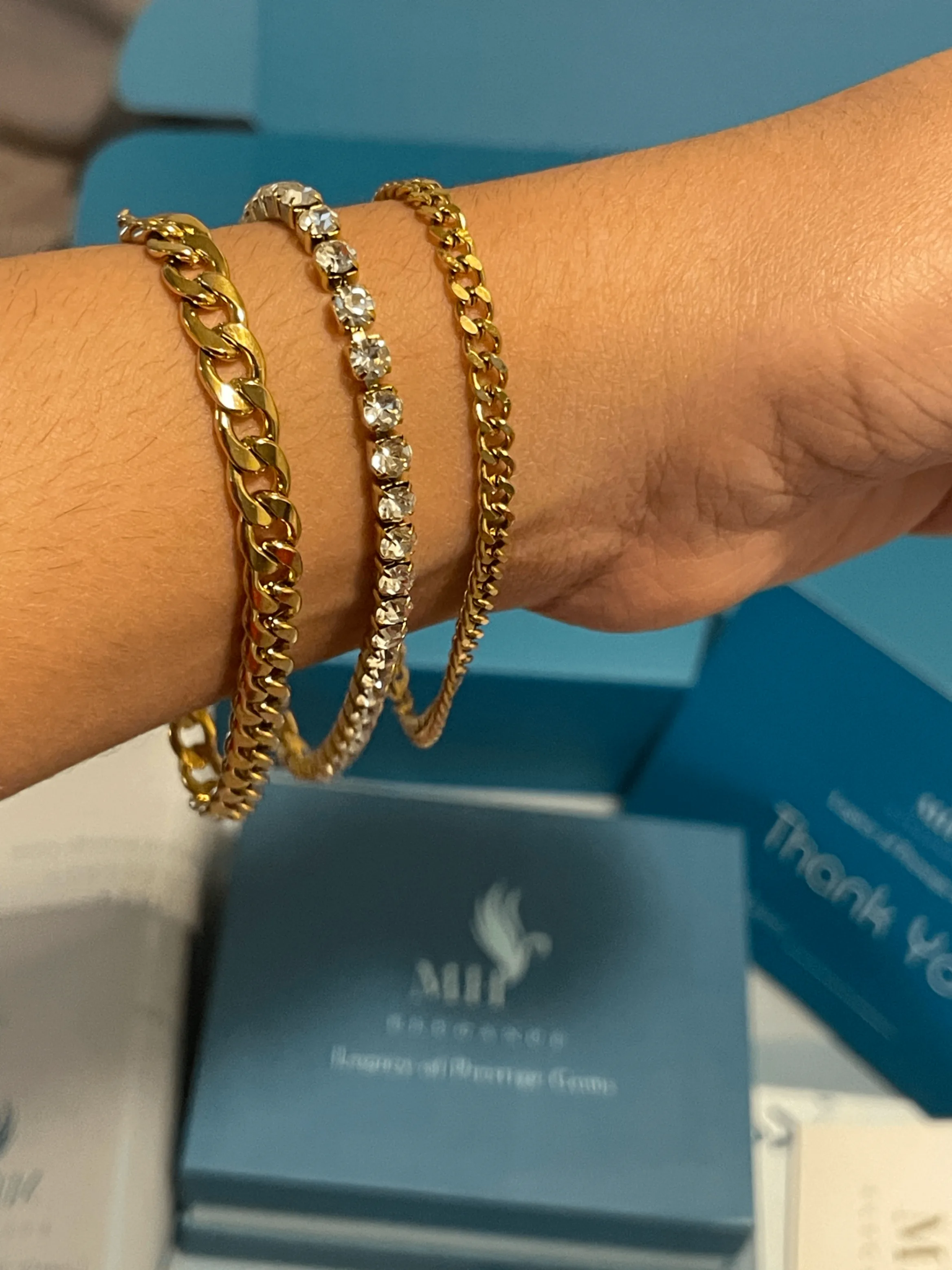 Gold Charm Bracelet Set – 3Piece | 14k Gold Plated image indicator(2)