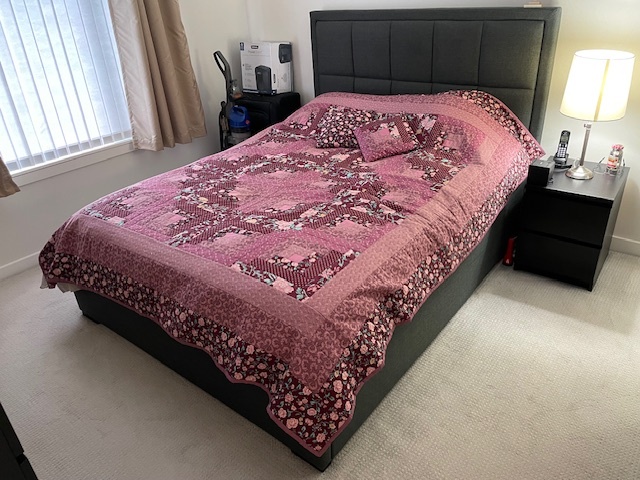 Queen size bed frame with underbed storage