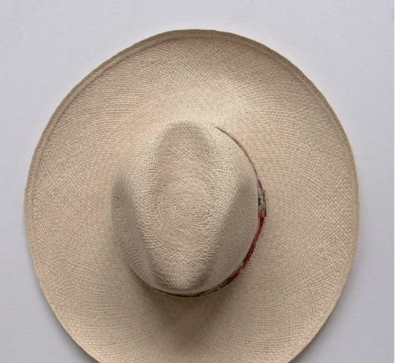 J Crew Wide-Brim Panama Hat with printed band NWT - photo 2