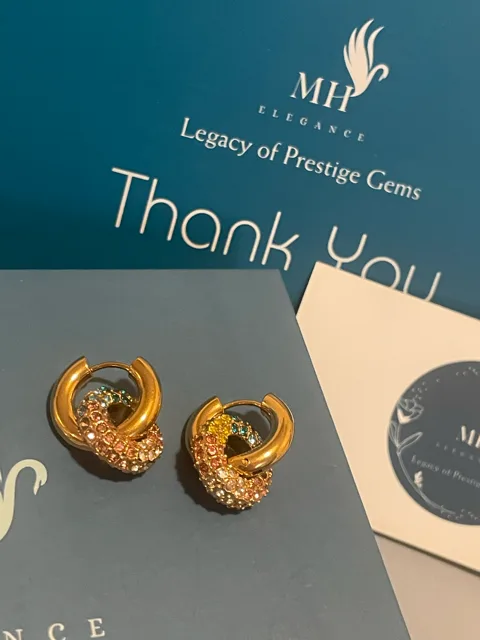 14k Gold Plated Luxe Zircon Hoops image indicator(2)