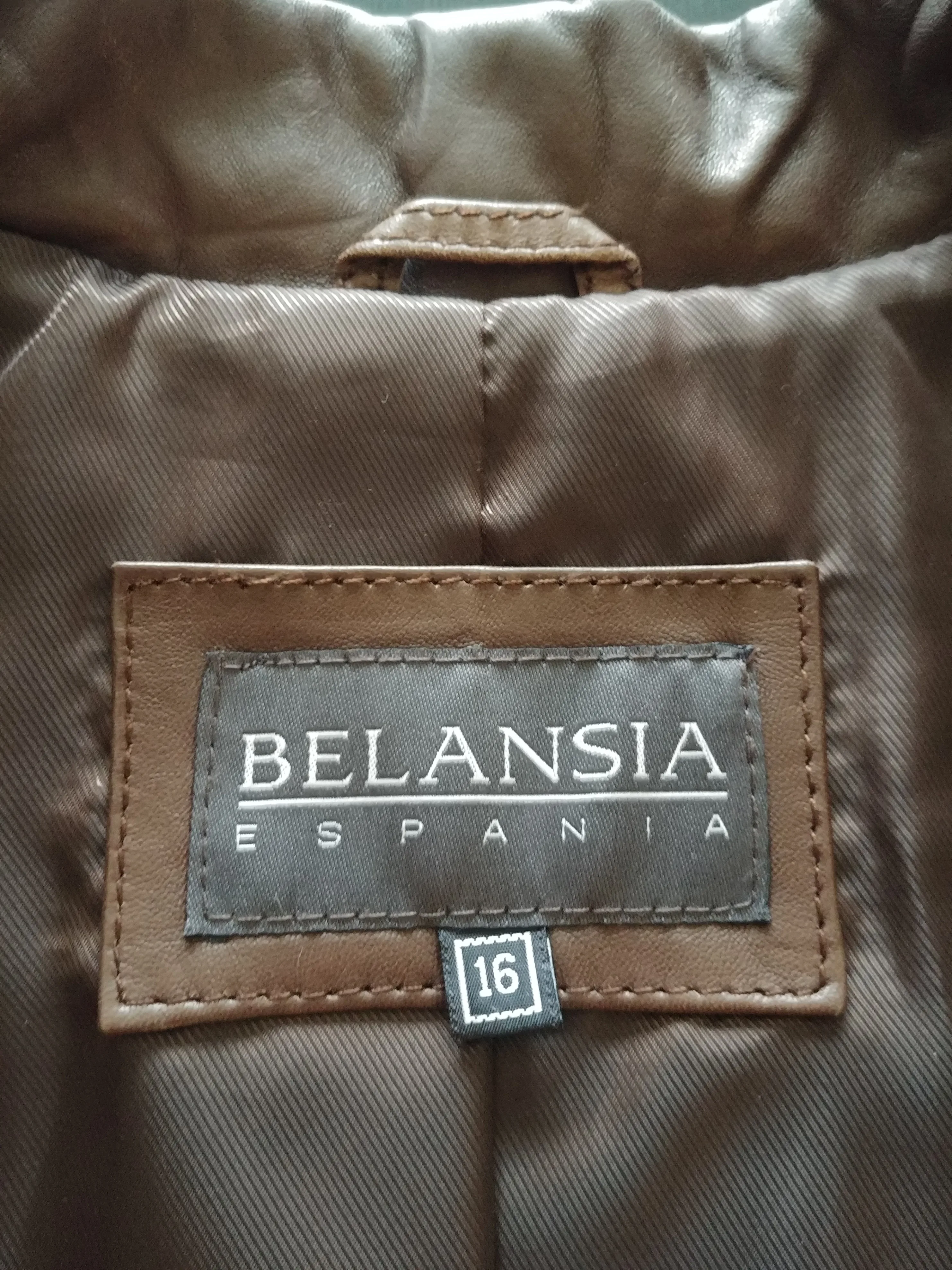 Like New Belansia Espania Leather Jacket, Size 16, Suede Edging image indicator(4)