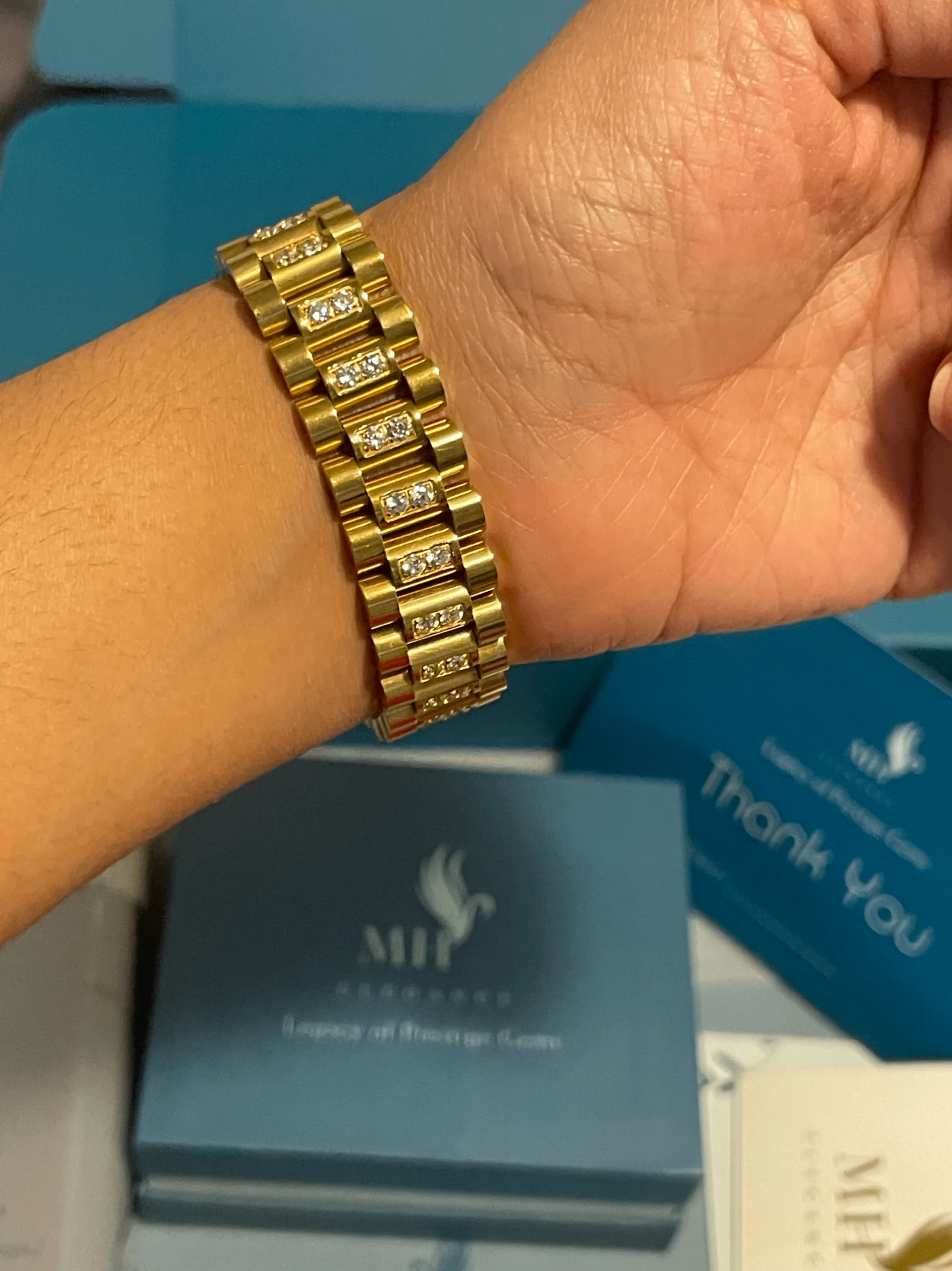 Watch Strap Inspired Chain Bracelet | 14k Gold Plated image indicator(2)