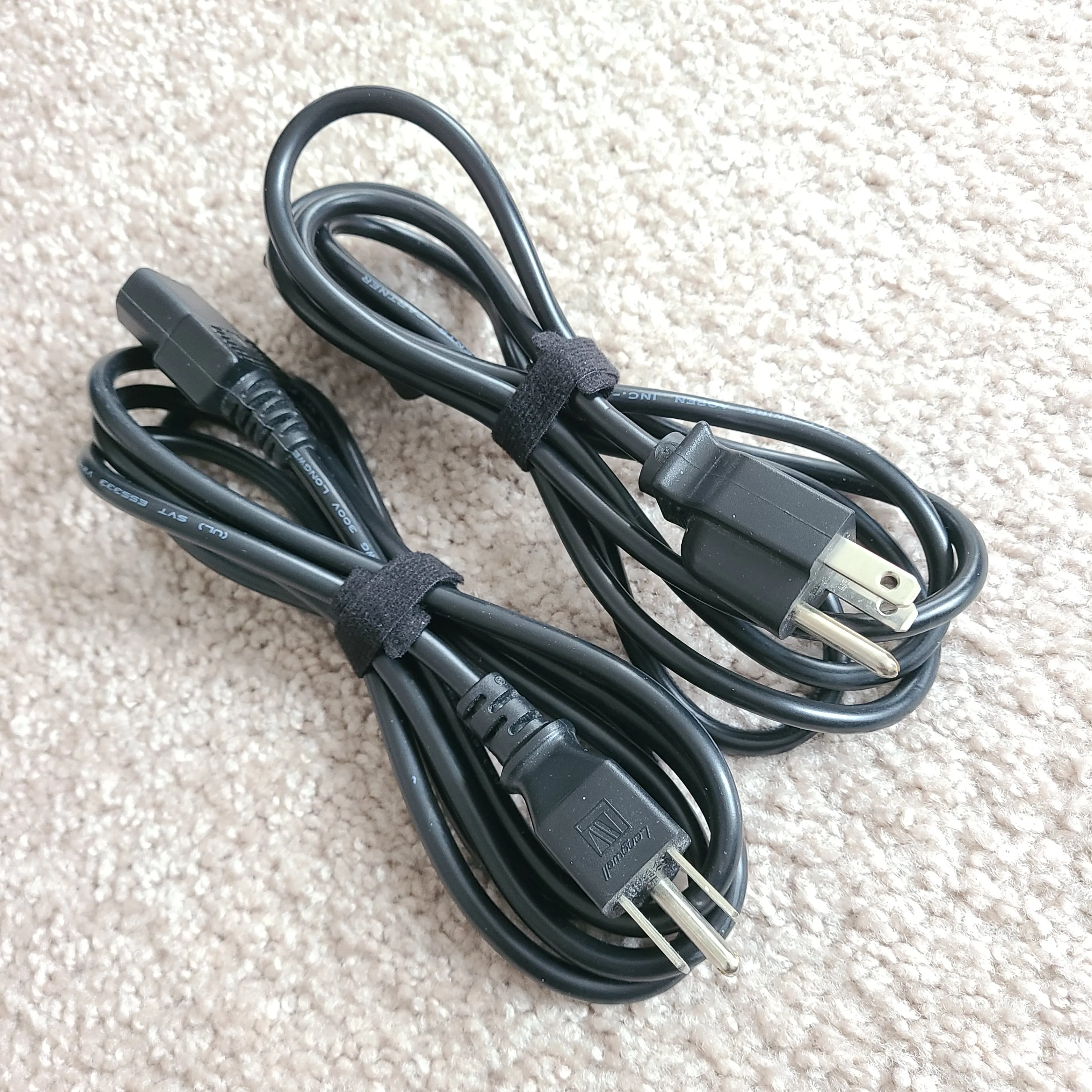 Computer Monitor TV Power Cord - 6-Foot, Black (2 pcs)