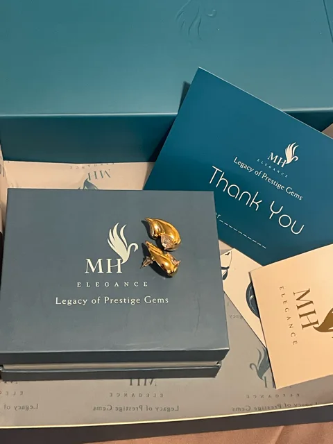 14k Gold Plated Double Teardrop Stud Earrings image indicator(4)