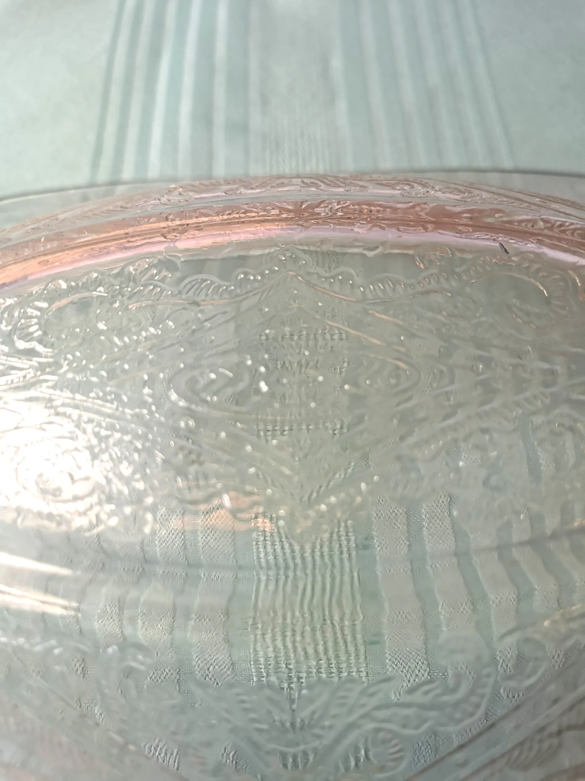 Pink Depression Glass Serving Dish JEANETTE ADAM Pattern 1930s image indicator(10)