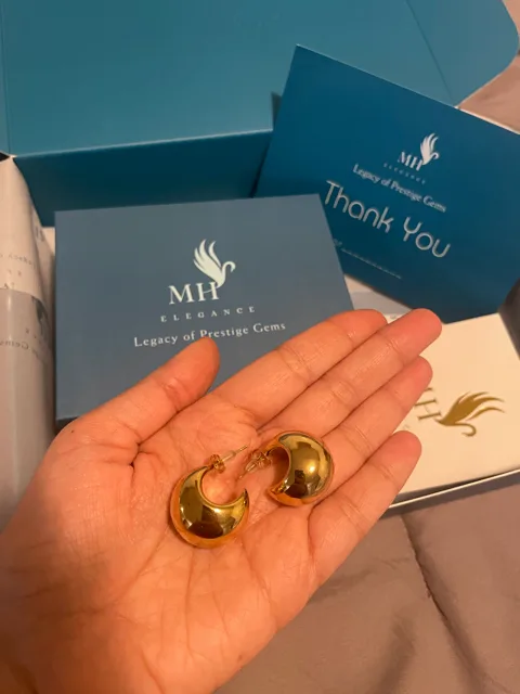 14k Gold Plated Small Chunky Gold Hoop Earrings