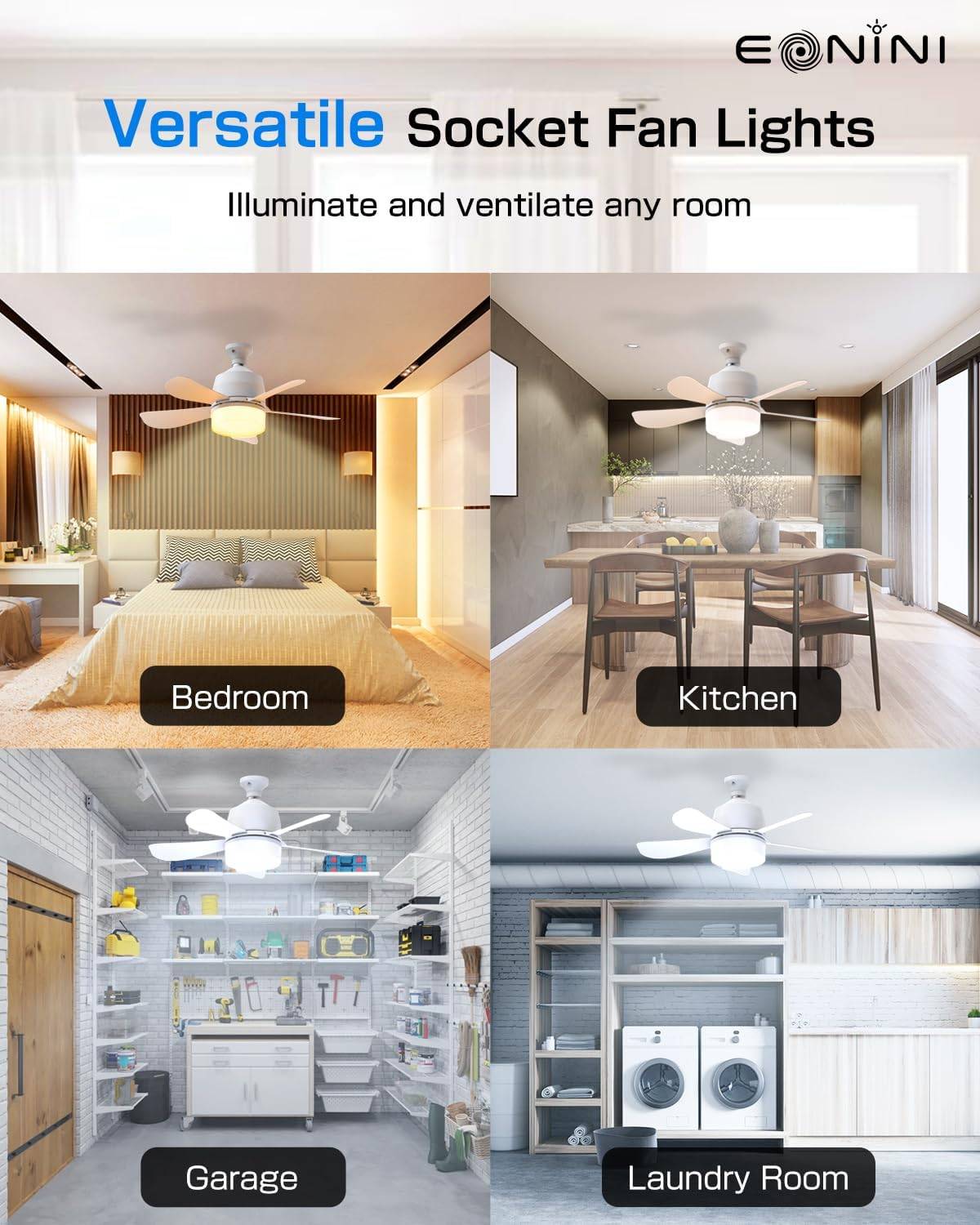 EONIN Versatile Socket Fan Light - White - photo 2