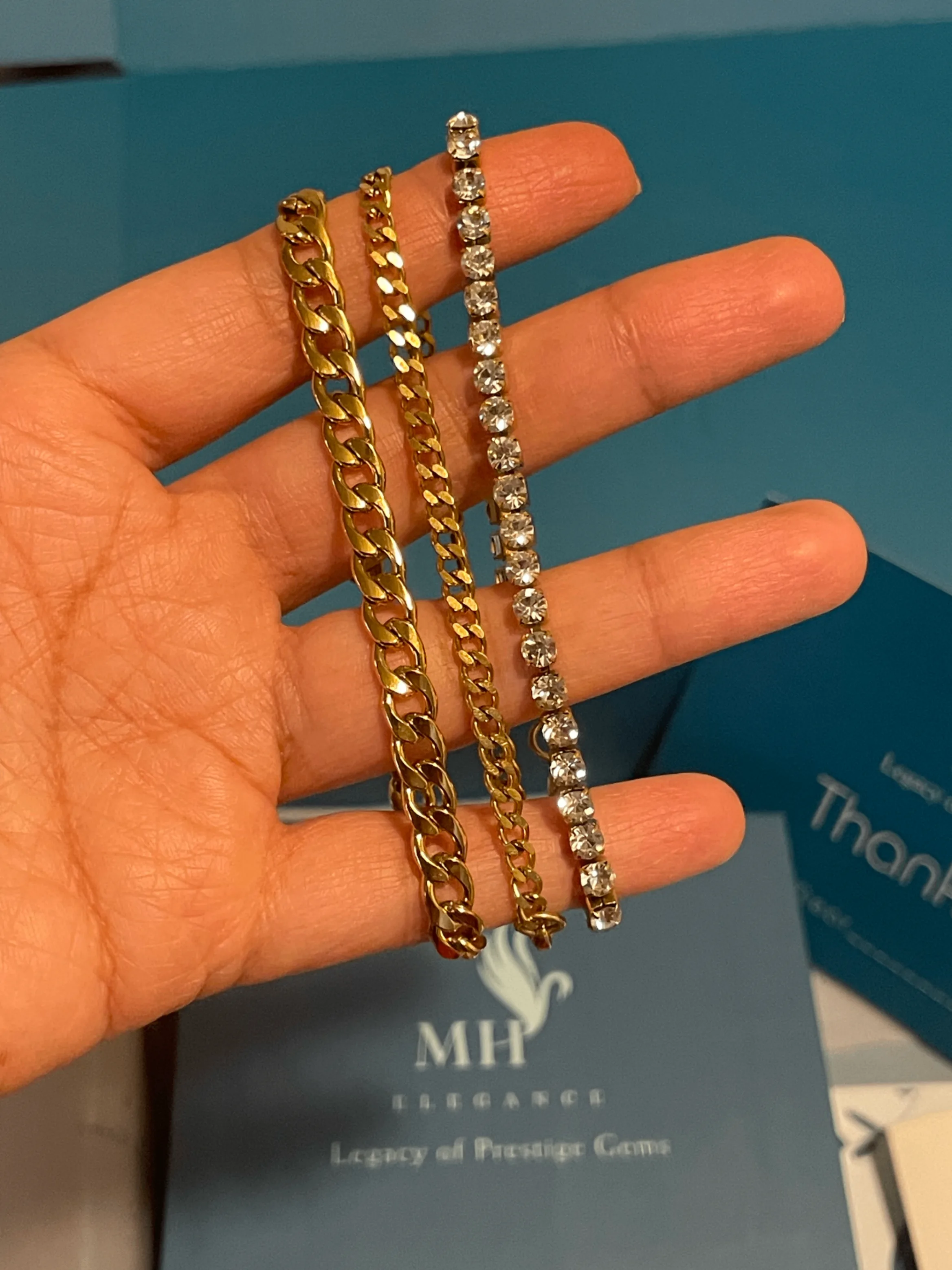 Gold Charm Bracelet Set – 3Piece | 14k Gold Plated image indicator(7)