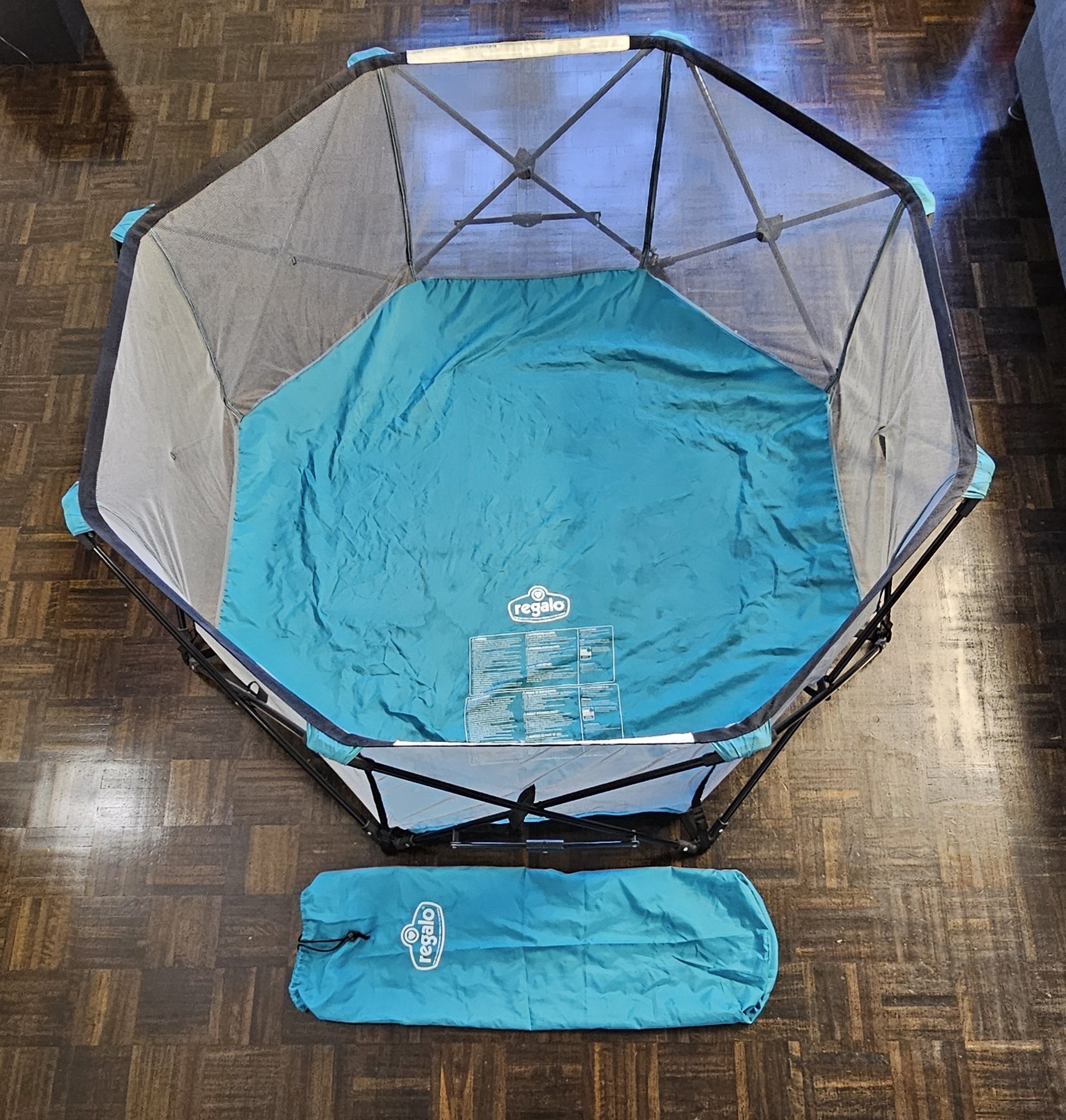Regalo 6 Panel Portable Play Yard, Aqua, Teal, Playpen