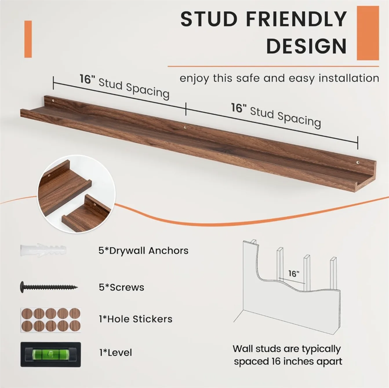TWO Floating Shelves (96") image indicator(3)