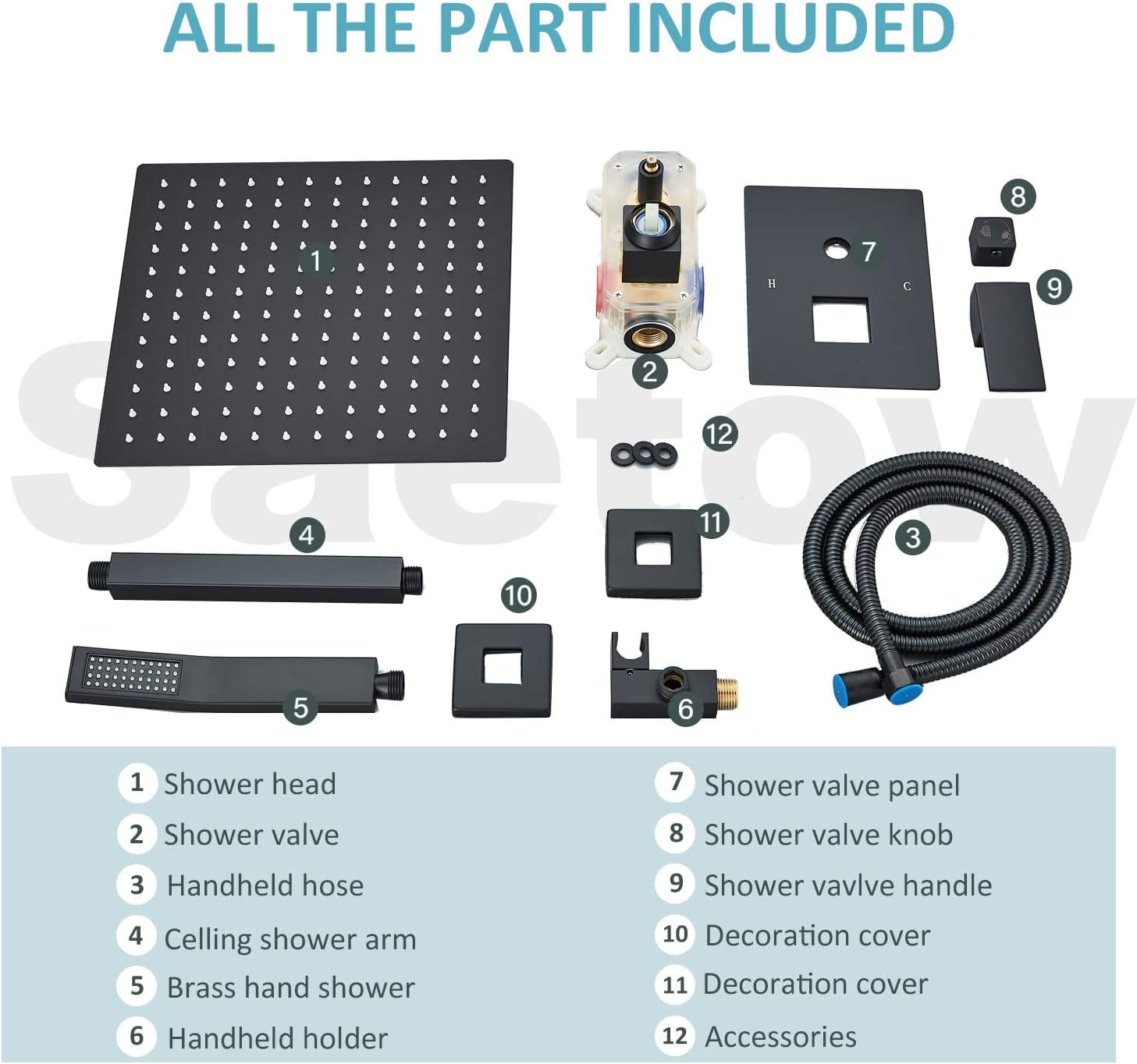 Matte Black Shower System with Handheld - photo 3