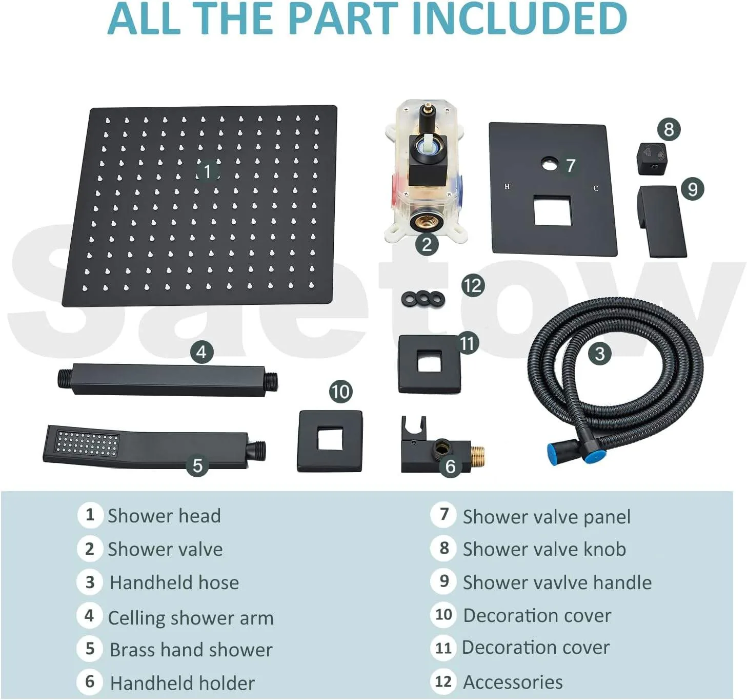 Matte Black Shower System with Handheld image indicator(3)